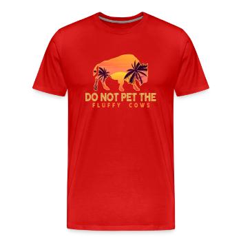 Ne caressez pas les vaches moelleuses - T-shirt bio Premium Homme - rouge - Devant - Damien (186cm)