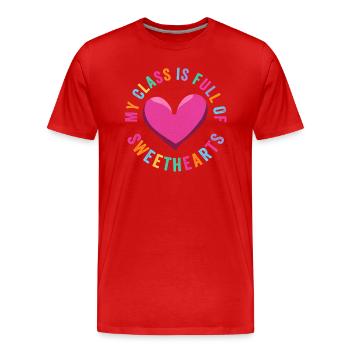 Ma classe est pleine d’amours - T-shirt bio Premium Homme - rouge - Devant - Damien (186cm)