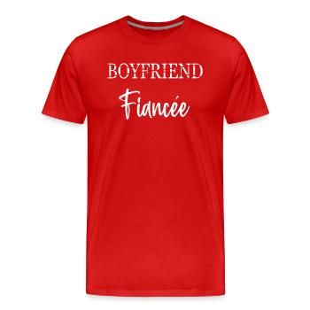 Couple Engagement Engaged Men Funny Fiancee - Men's Premium Organic T-Shirt - red - Front - Damien (186cm)