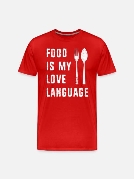 Food Is My Love Language - Men's Premium Organic T-Shirt - red