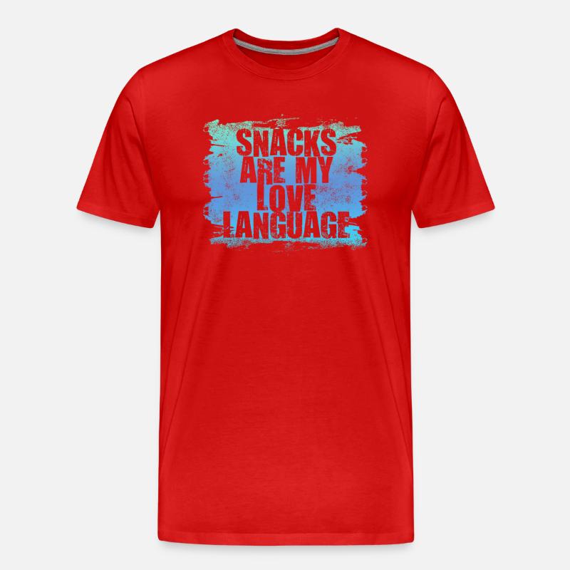 Snacks sind meine Liebessprache - Männer Premium Bio T-Shirt - Rot