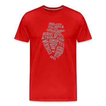 Teile des Herzens - Männer Premium Bio T-Shirt - Rot - Vorne - Damien (186cm)