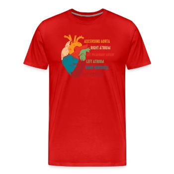 Teile des Herzens - Männer Premium Bio T-Shirt - Rot - Vorne - Damien (186cm)