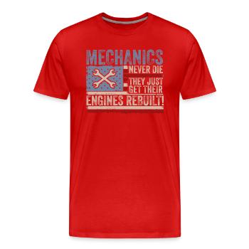 Mechanics Never Die Car Enthusiast - Men's Premium Organic T-Shirt - red - Front - Damien (186cm)