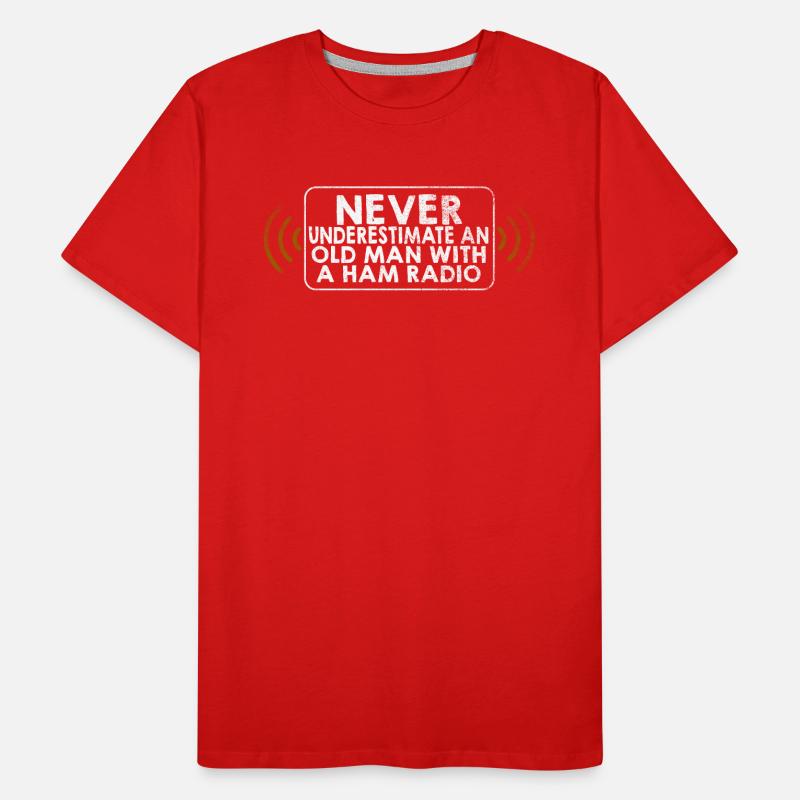 Never Underestimate An Old Man With A Ham Radio Men's Premium Organic T-Shirt