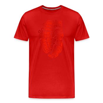 Teile des Herzens - Männer Premium Bio T-Shirt - Rot - Vorne - Damien (186cm)