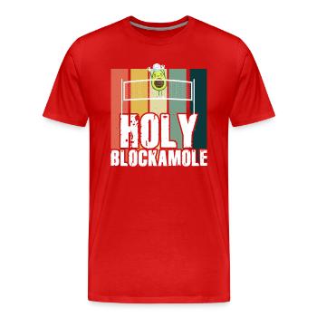 Holy Blockamole Volleyball Avocat - T-shirt bio Premium Homme - rouge - Devant - Damien (186cm)