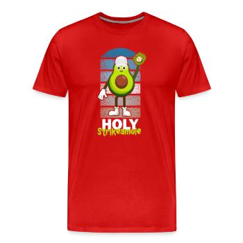 Holy Strikeamole Baseball Softball Avocat - T-shirt bio Premium Homme - rouge - Devant - Damien (186cm)