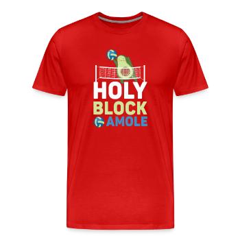 Holy Blockamole Volleyball Avocat - T-shirt bio Premium Homme - rouge - Devant - Damien (186cm)