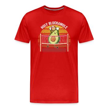 Holy Blockamole Volleyball Avocat - T-shirt bio Premium Homme - rouge - Devant - Damien (186cm)