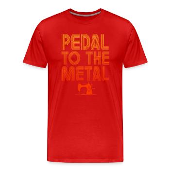 Pedal zur Metallnähmaschine - Männer Premium Bio T-Shirt - Rot - Vorne - Damien (186cm)