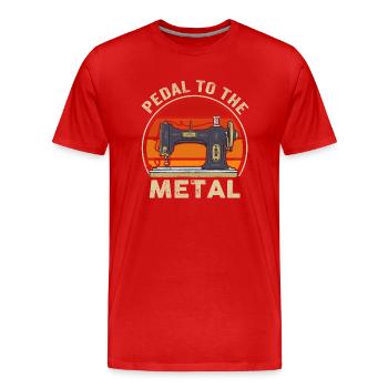 Pedal zur Metallnähmaschine - Männer Premium Bio T-Shirt - Rot - Vorne - Damien (186cm)