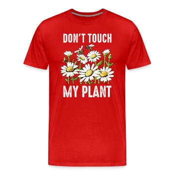 Fass meine Pflanze nicht an - Männer Premium Bio T-Shirt - Rot - Vorne - Damien (186cm)