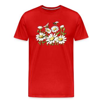 Marguerites Daisy Summer Daisies Flower Garden - Men's Premium Organic T-Shirt - red - Front - Damien (186cm)