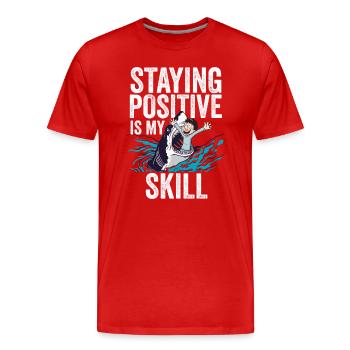 Rester positif est ma compétence - T-shirt bio Premium Homme - rouge - Devant - Damien (186cm)