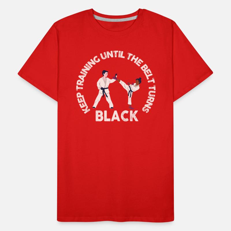 Keep Training Until Belt Turns Black Martial Arts Men's Premium Organic T-Shirt