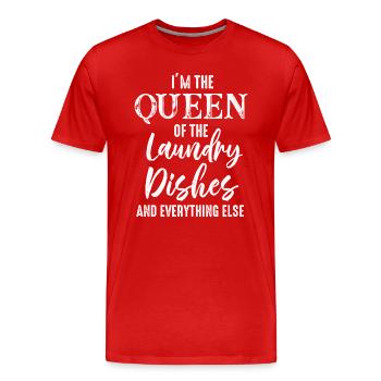Reine de la lessive, de la vaisselle et de tout le reste - T-shirt bio Premium Homme - rouge - Devant - Damien (186cm)
