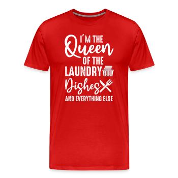 Reine de la lessive, de la vaisselle et de tout le reste - T-shirt bio Premium Homme - rouge - Devant - Damien (186cm)