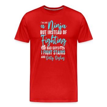 Comme une femme au foyer ninja - T-shirt bio Premium Homme - rouge - Devant - Damien (186cm)