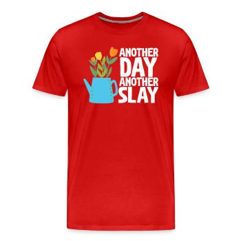 Another Day Another Slay Motivational - Men's Premium Organic T-Shirt - red - Front - Damien (186cm)