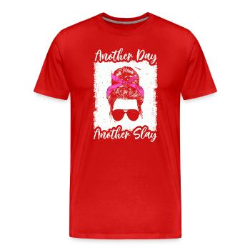 Another Day Another Slay Motivational - Men's Premium Organic T-Shirt - red - Front - Damien (186cm)