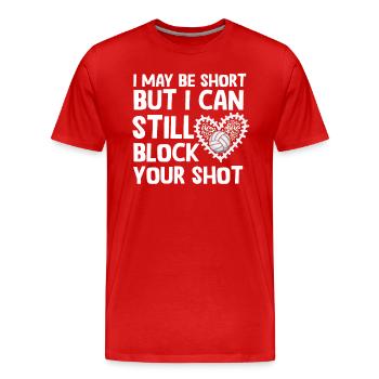 Ich kann deinen Schuss blockieren Beachvolleyball - Männer Premium Bio T-Shirt - Rot - Vorne - Damien (186cm)