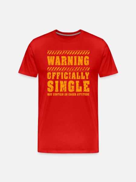 Warning Officially Single Eager Attitude - Men's Premium Organic T-Shirt - red