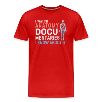 Anatomie Documentaires Médical - T-shirt bio Premium Homme - rouge - Devant - Damien (186cm)