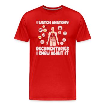Anatomie Documentaires Médical - T-shirt bio Premium Homme - rouge - Devant - Damien (186cm)