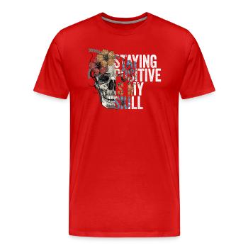 Rester positif est ma compétence - T-shirt bio Premium Homme - rouge - Devant - Damien (186cm)