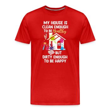 Ma maison est assez propre pour être en bonne santé - T-shirt bio Premium Homme - rouge - Devant - Damien (186cm)