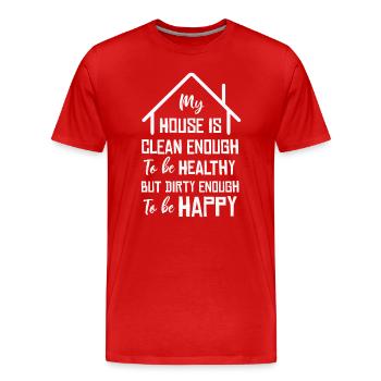 Ma maison est assez propre pour être en bonne santé - T-shirt bio Premium Homme - rouge - Devant - Damien (186cm)