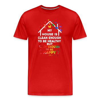 Ma maison est assez propre pour être en bonne santé - T-shirt bio Premium Homme - rouge - Devant - Damien (186cm)