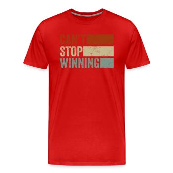 Ich kann nicht aufhören zu gewinnen - Männer Premium Bio T-Shirt - Rot - Vorne - Damien (186cm)