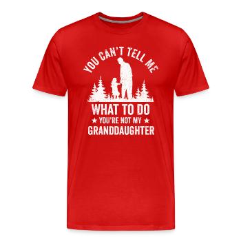 Not My Granddaughter - Men's Premium Organic T-Shirt - red - Front - Damien (186cm)