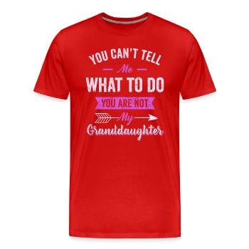 Not My Granddaughter - Men's Premium Organic T-Shirt - red - Front - Damien (186cm)