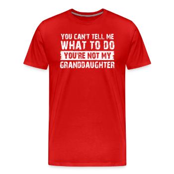 Not My Granddaughter - Men's Premium Organic T-Shirt - red - Front - Damien (186cm)