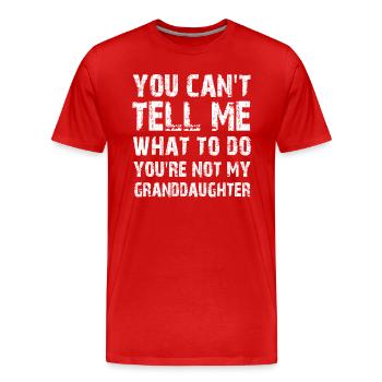 Not My Granddaughter - Men's Premium Organic T-Shirt - red - Front - Damien (186cm)
