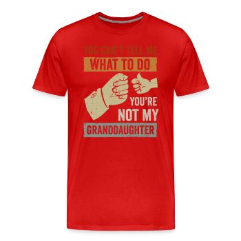 Not My Granddaughter - Men's Premium Organic T-Shirt - red - Front - Damien (186cm)