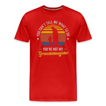 Not My Granddaughter - Men's Premium Organic T-Shirt - red - Front - Damien (186cm)