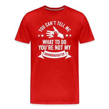 Not My Granddaughter - Men's Premium Organic T-Shirt - red - Front - Damien (186cm)