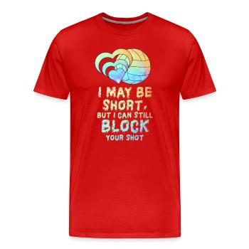 Ich kann deinen Schuss blockieren Beachvolleyball - Männer Premium Bio T-Shirt - Rot - Vorne - Damien (186cm)