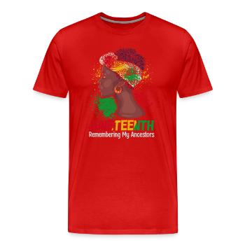 Juneteenth 1865 Se souvenir de mes ancêtres - T-shirt bio Premium Homme - rouge - Devant - Damien (186cm)