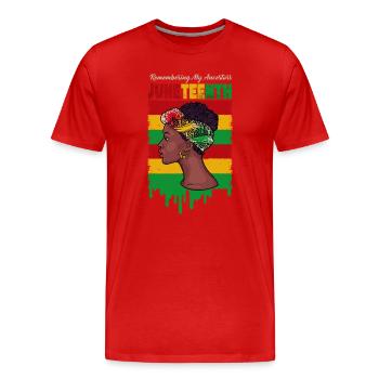Juneteenth 1865 Gedenken an meine Vorfahren - Männer Premium Bio T-Shirt - Rot - Vorne - Damien (186cm)