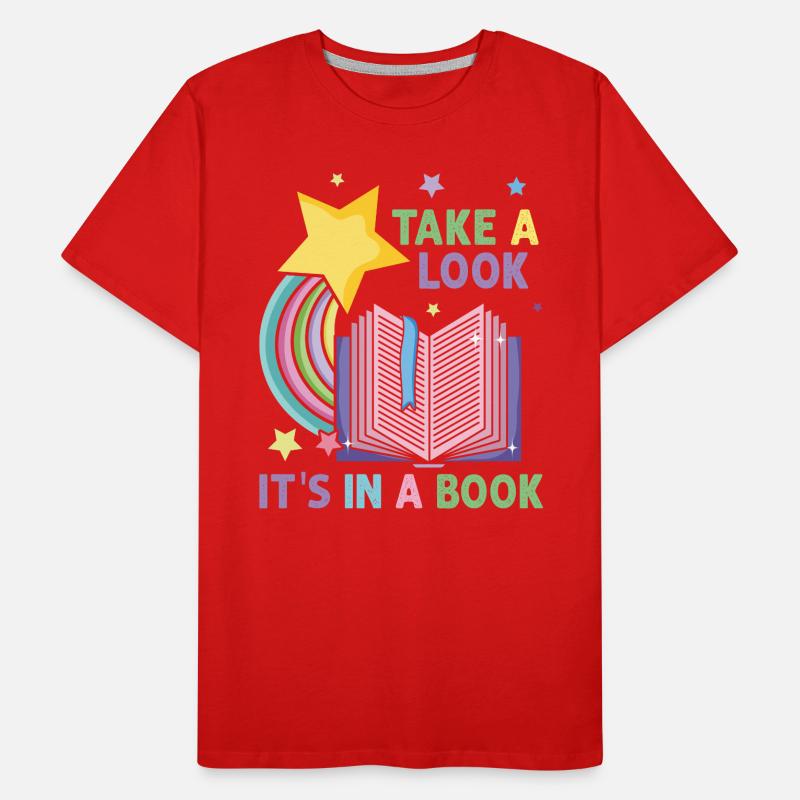 Jetez un coup d’œil C’est dans un rat de bibliothèque de lecture de livre T-shirt bio Premium Homme