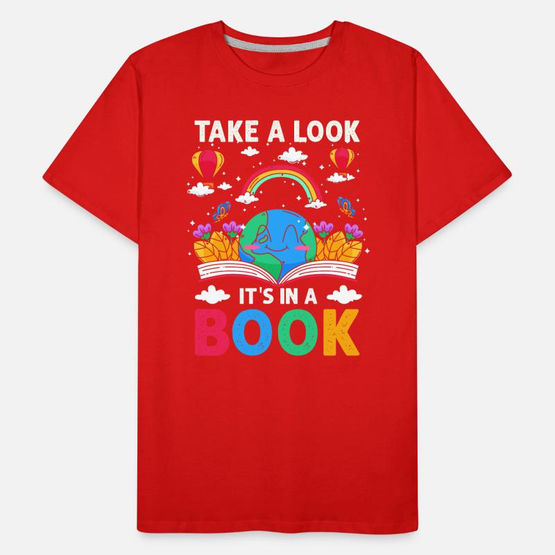 Jetez un coup d’œil C’est dans un rat de bibliothèque de lecture de livre T-shirt bio Premium Homme