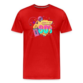 80er Die Musik der 80er - Männer Premium Bio T-Shirt - Rot - Vorne - Damien (186cm)