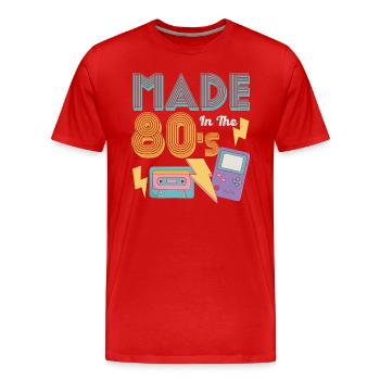 80's The 80s Music - Men's Premium Organic T-Shirt - red - Front - Damien (186cm)
