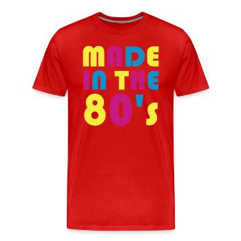 80's The 80s Music - Men's Premium Organic T-Shirt - red - Front - Damien (186cm)