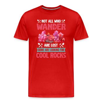 Promenez-vous à la recherche de roches fraîches - T-shirt bio Premium Homme - rouge - Devant - Damien (186cm)